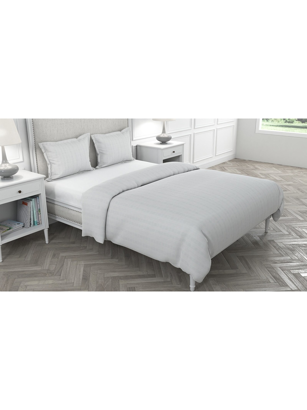 Livpure Smart White Printed 300 TC Single Duvet Cover