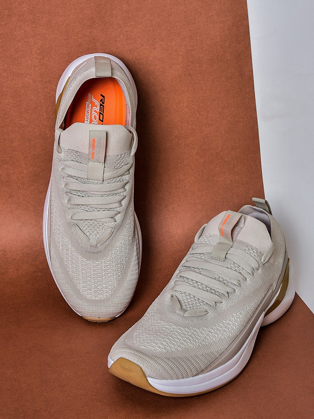 Red Tape Men Beige Mesh Walking Shoes