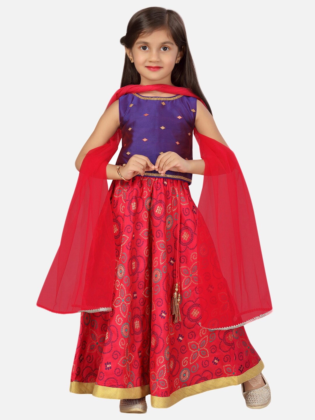 SALWAR STUDIO Girls Purple & Pink Embellished Ready to Wear Lehenga & Blouse With Dupatta
SALWAR STUDIO Girls Purple & Pink Embellished Ready to Wear Lehenga & Blouse With Dupatta