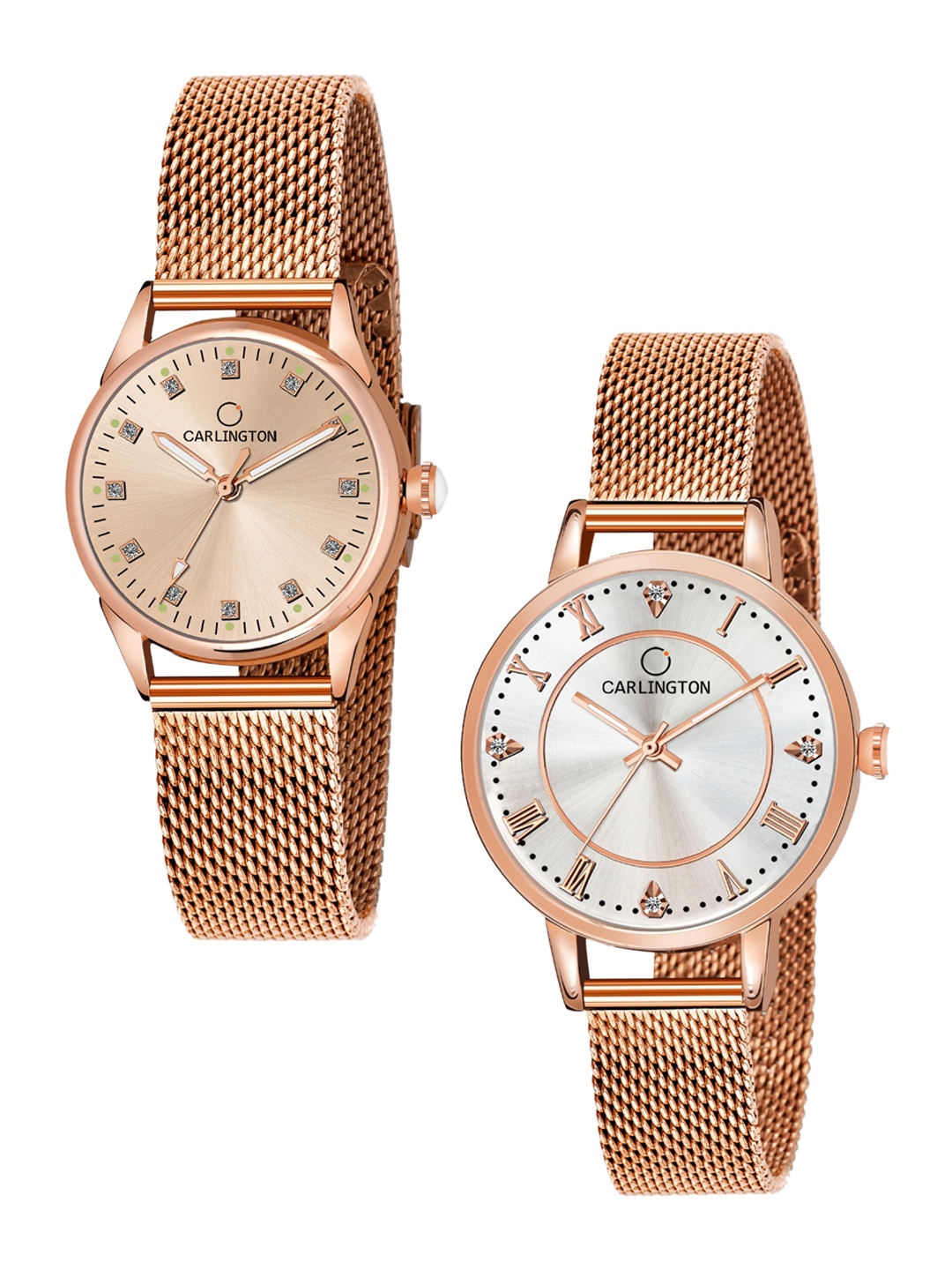 CARLINGTON Women Set of 2 Analogue Watch - CT2003 RoseGold-CT2013 RoseWhite, Rose gold
CARLINGTON Women Set of 2 Analogue Watch - CT2003 RoseGold-CT2013 RoseWhite, Rose gold