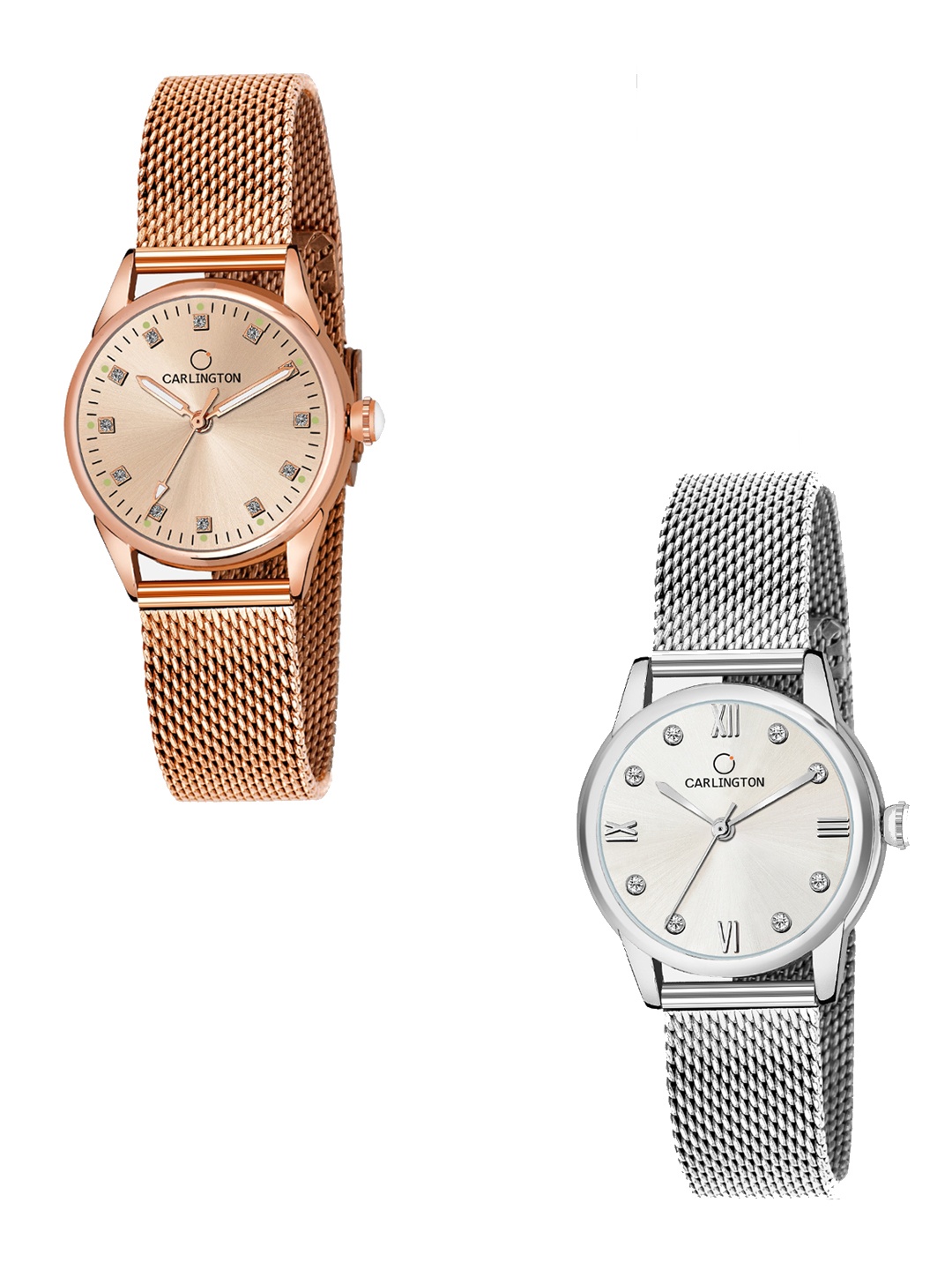 CARLINGTON Women Multicoloured Pack of 2 Bracelet Style Straps Analogue Watch, Multi
CARLINGTON Women Multicoloured Pack of 2 Bracelet Style Straps Analogue Watch, Multi