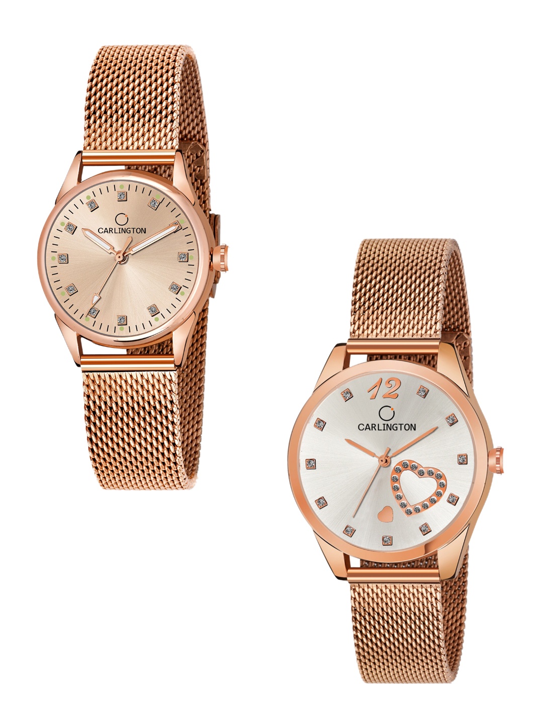 CARLINGTON Women Multicoloured Pack of 2 Bracelet Style Straps Analogue Watch, Multi
CARLINGTON Women Multicoloured Pack of 2 Bracelet Style Straps Analogue Watch, Multi