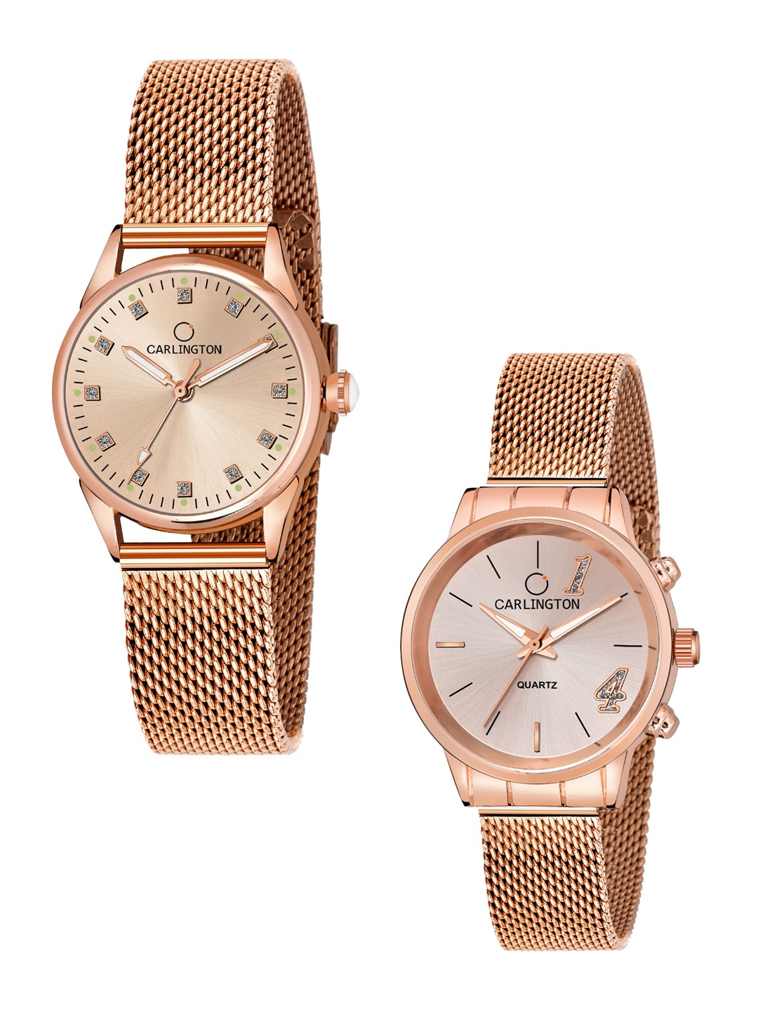 CARLINGTON Women Set of 2 Rose Gold Toned Stainless Steel Bracelet Style Analogue Watch
CARLINGTON Women Set of 2 Rose Gold Toned Stainless Steel Bracelet Style Analogue Watch