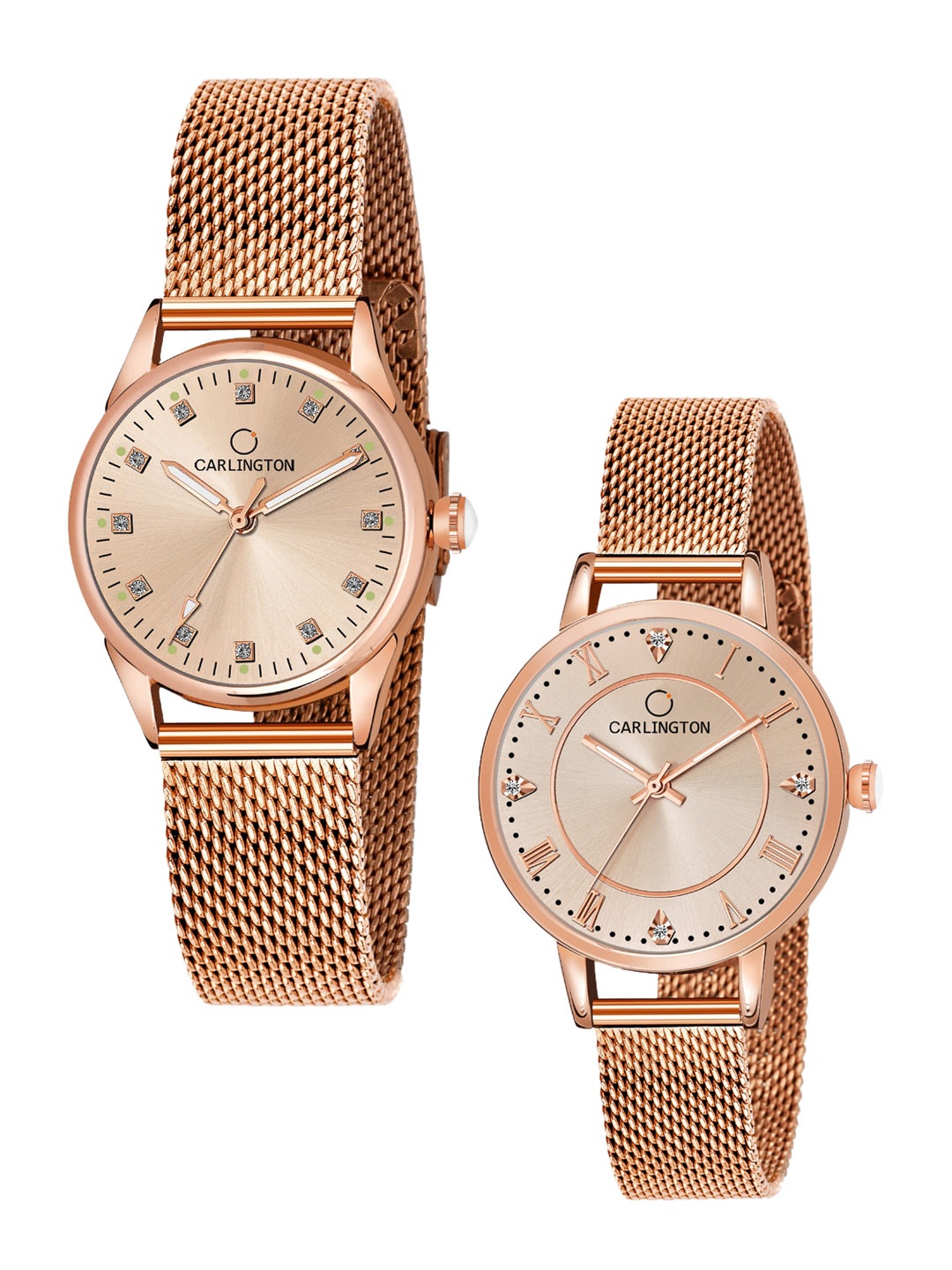 CARLINGTON Women Set Of 2 Analogue Watches CT2003 RoseGold-CT2013 RoseGold, Rose gold
CARLINGTON Women Set Of 2 Analogue Watches CT2003 RoseGold-CT2013 RoseGold, Rose gold