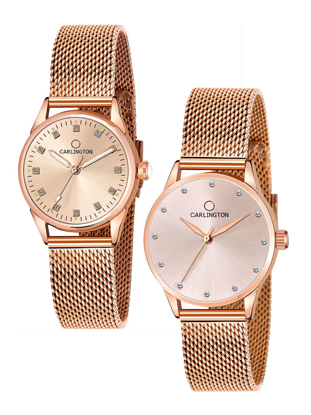 CARLINGTON Women Set Of 2 Analogue Watches CT2003 RoseGold-CT2009 RoseGold, Rose gold
CARLINGTON Women Set Of 2 Analogue Watches CT2003 RoseGold-CT2009 RoseGold, Rose gold
