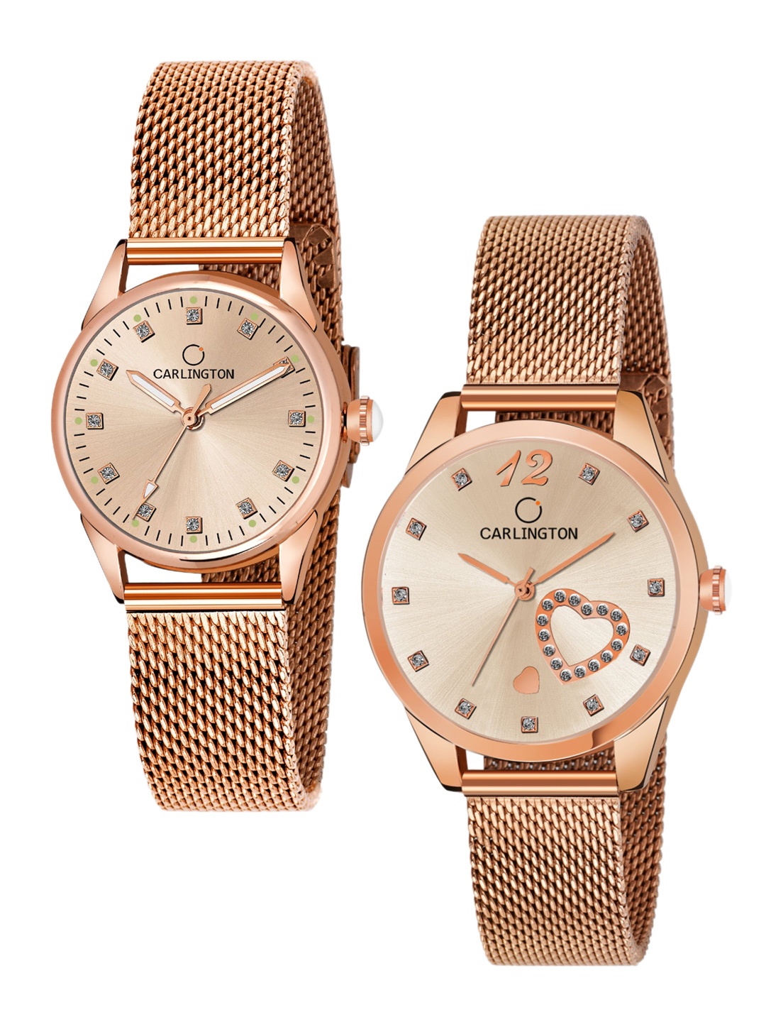 CARLINGTON Women Set of 2 Analogue Watch - CT2003 RoseGold-CT2006 RoseGold, Rose gold
CARLINGTON Women Set of 2 Analogue Watch - CT2003 RoseGold-CT2006 RoseGold, Rose gold