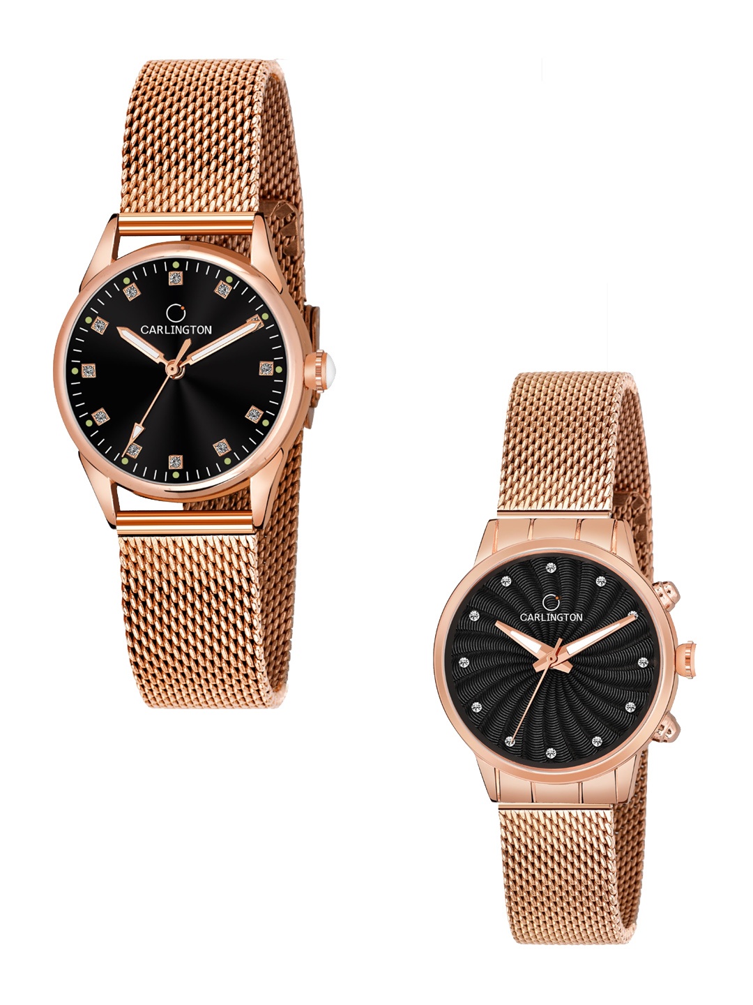 CARLINGTON Women Set of 2 Analogue Watch - CT2003 RoseBlack-CT2017 RoseBlack, Rose gold
CARLINGTON Women Set of 2 Analogue Watch - CT2003 RoseBlack-CT2017 RoseBlack, Rose gold