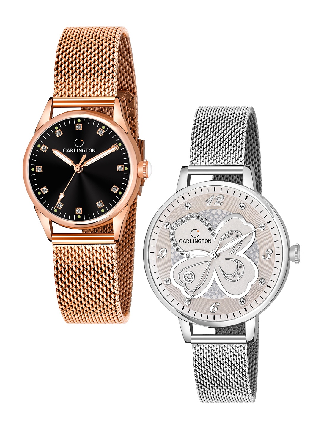 CARLINGTON Women Set Of 2 Multicoloured Embellished Dial Bracelet Style Straps Watch, Multi
CARLINGTON Women Set Of 2 Multicoloured Embellished Dial Bracelet Style Straps Watch, Multi