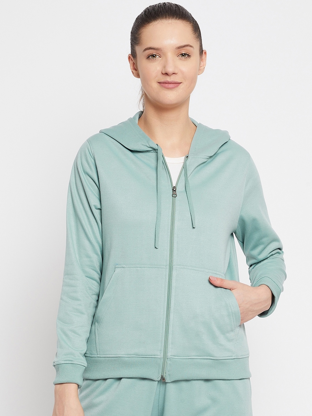 FRENCH FLEXIOUS Women Sea Green Solid Tracksuits