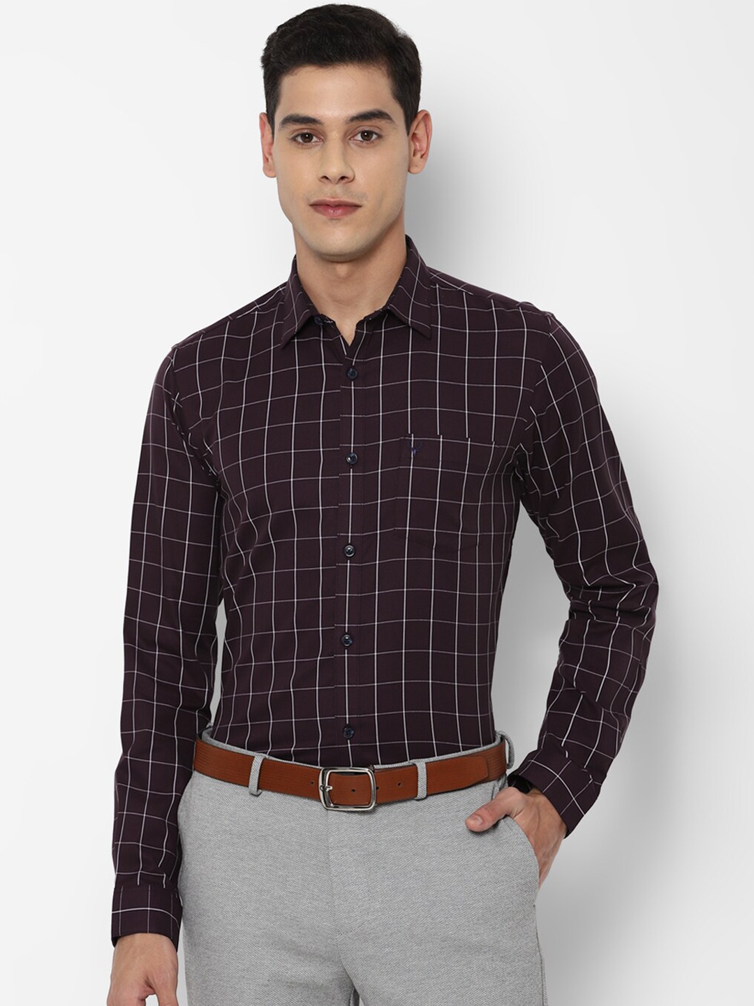 Allen Solly Men Maroon Slim Fit Windowpane Checks Checked Cotton Formal Shirt
Allen Solly Men Maroon Slim Fit Windowpane Checks Checked Cotton Formal Shirt