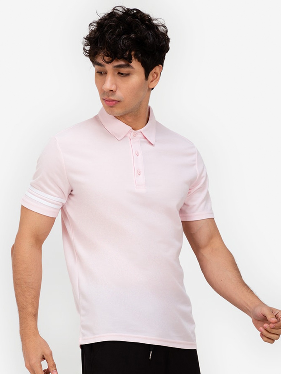 ZALORA ACTIVE Men Pink Polo Collar T-shirt