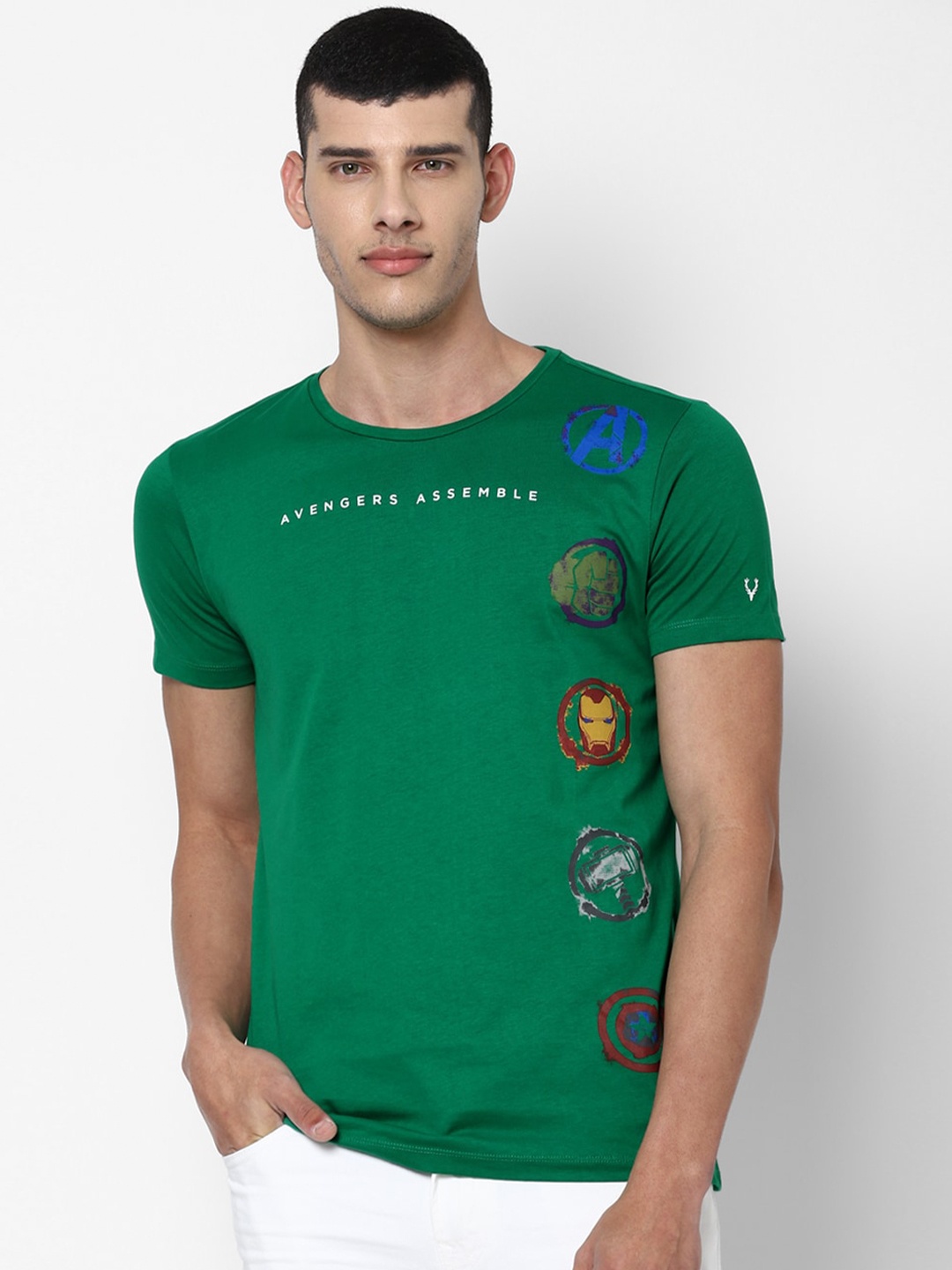Allen Solly Sport Men Green Avengers Printed T-shirt