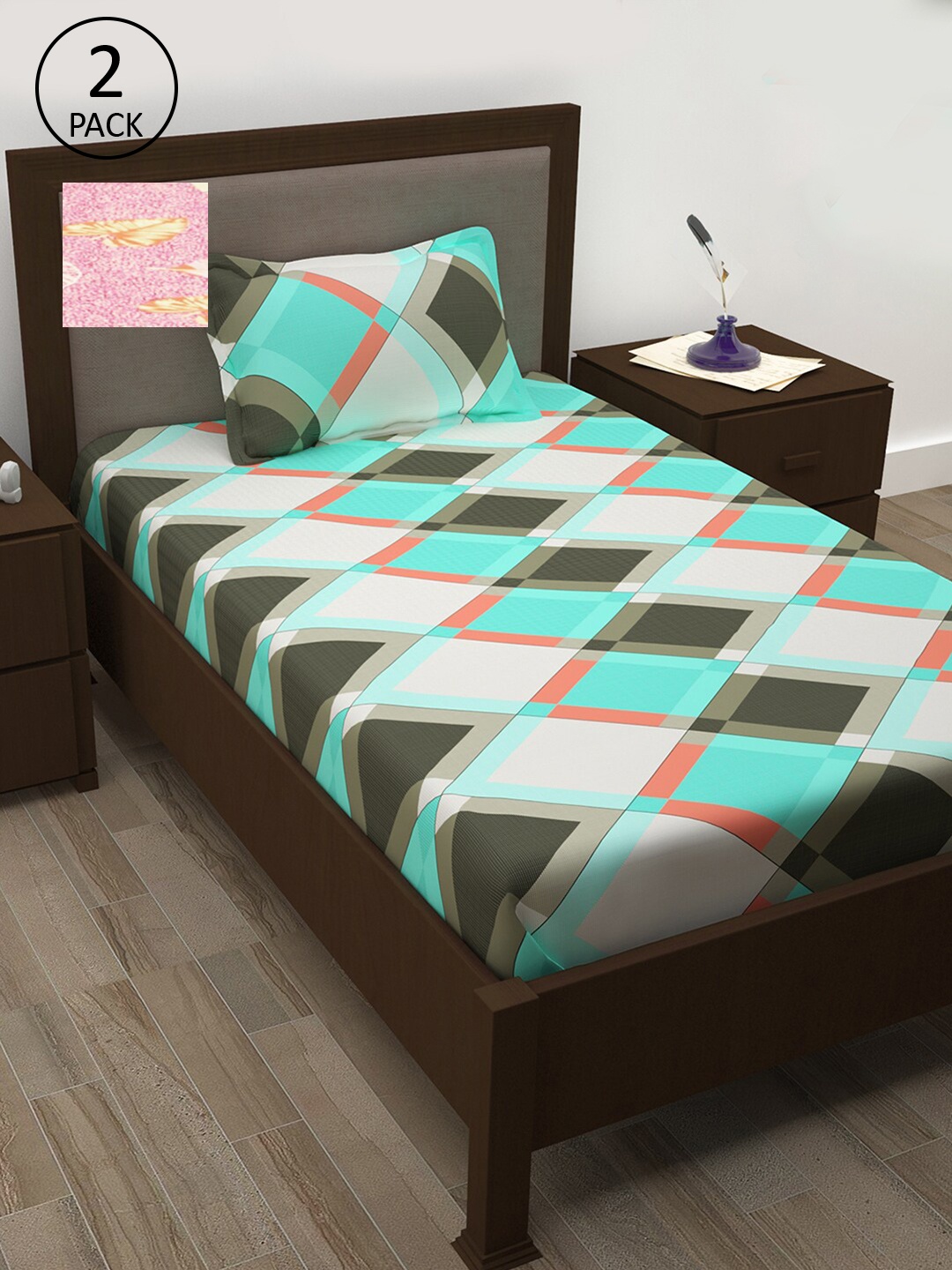 Story@home Magenta & Turquoise Blue Pure Cotton 208 TC 2 Single Bedsheet & 2 Pillow Covers
Story@home Magenta & Turquoise Blue Pure Cotton 208 TC 2 Single Bedsheet & 2 Pillow Covers