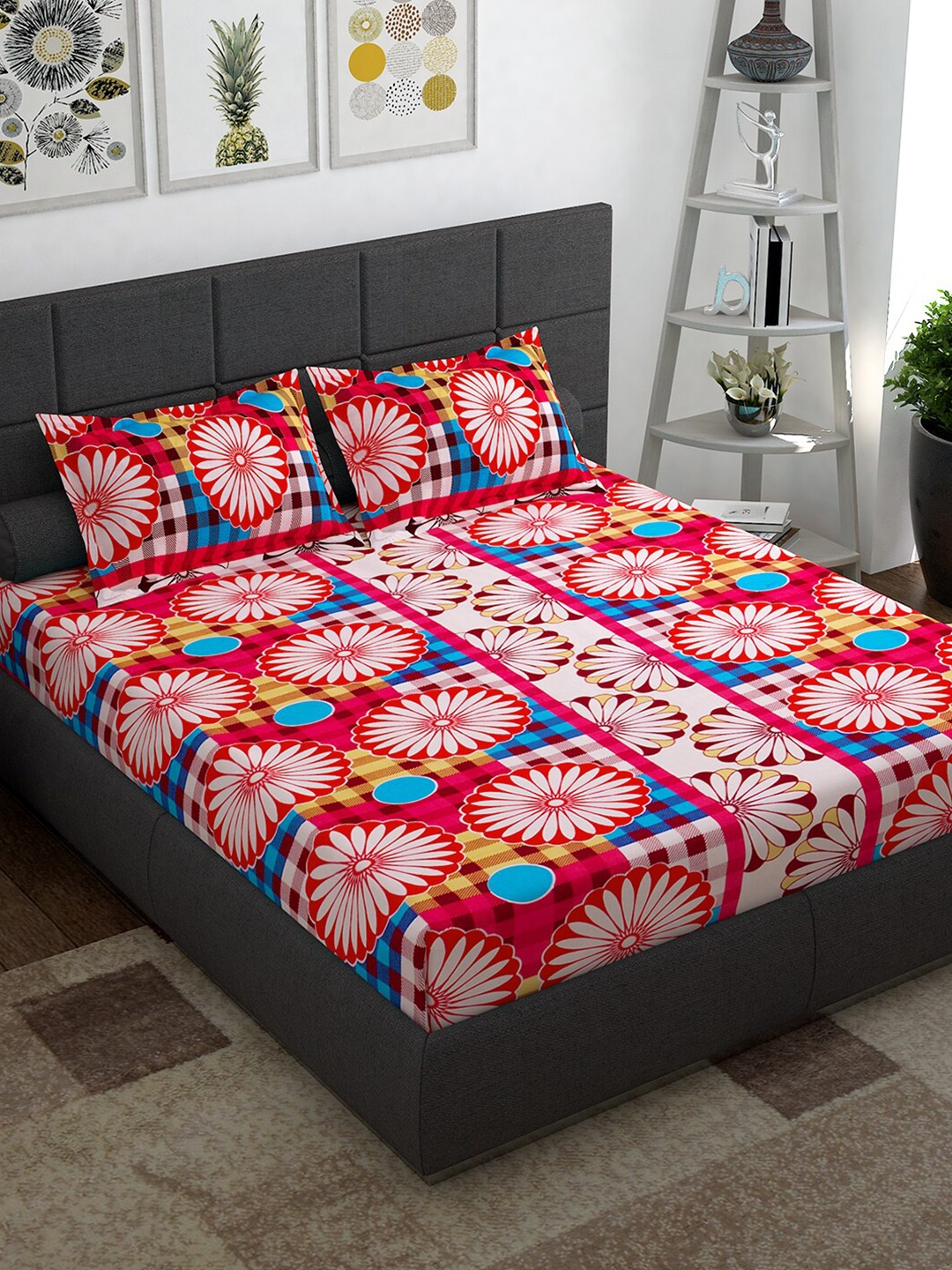 Story@home Maroon & Pink Floral 144 TC Pure Cotton Queen Bedsheet with 2 Pillow Covers
Story@home Maroon & Pink Floral 144 TC Pure Cotton Queen Bedsheet with 2 Pillow Covers