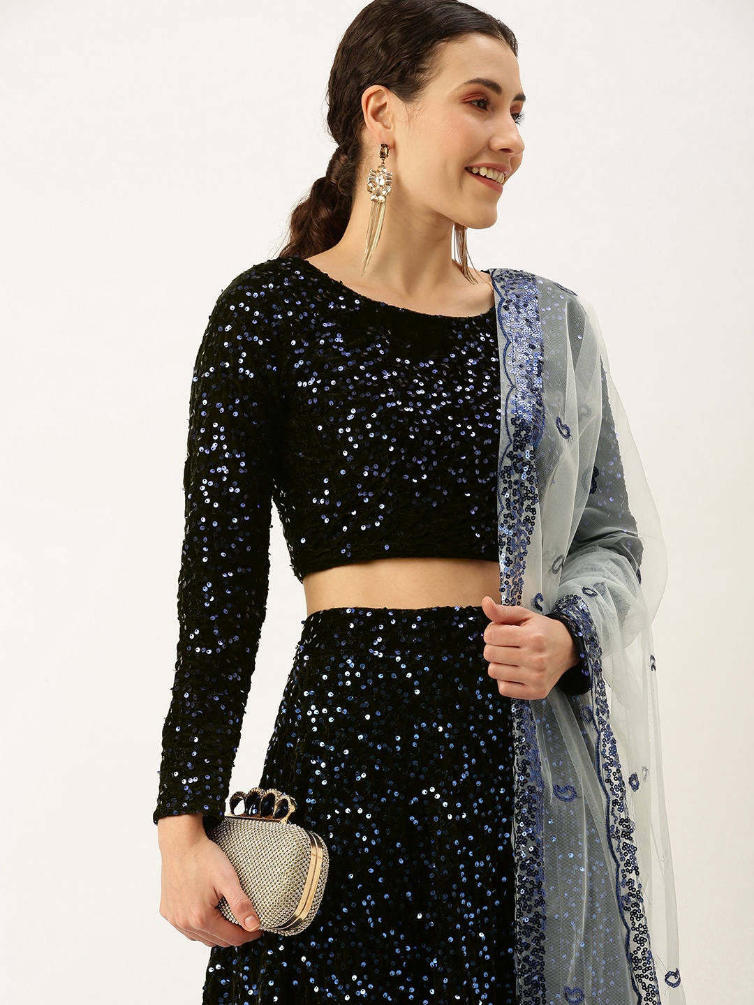 Mameraa Blue Embroidered Sequinned Semi-Stitched Lehenga & Unstitched Blouse With Dupatta
Mameraa Blue Embroidered Sequinned Semi-Stitched Lehenga & Unstitched Blouse With Dupatta
