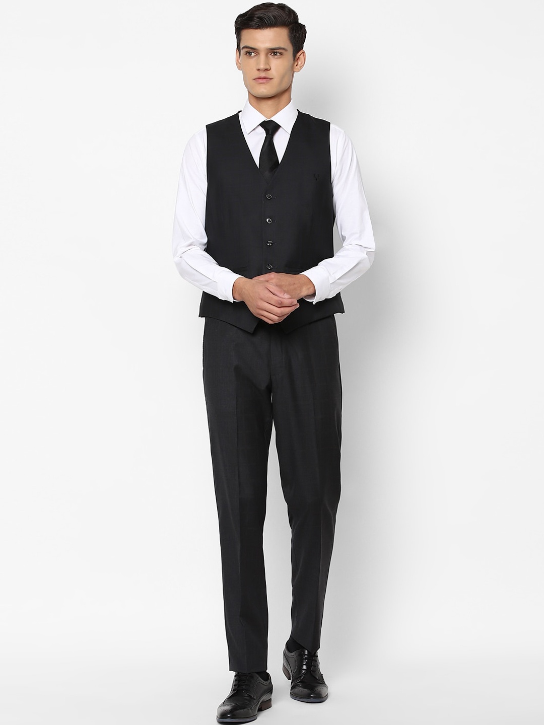 Allen Solly Men Charcoal Grey Checked Slim-Fit Single-Breasted Three-Piece Formal Suit
Allen Solly Men Charcoal Grey Checked Slim-Fit Single-Breasted Three-Piece Formal Suit