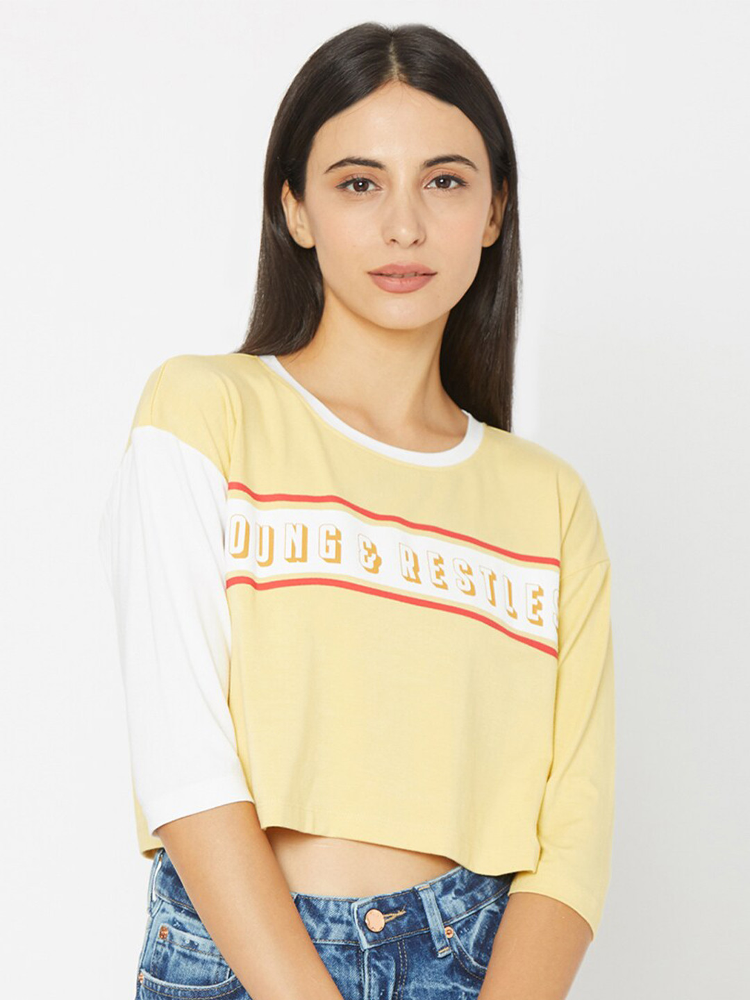 SPYKAR Women Yellow Colourblocked Polo Collar Slim Fit T-shirt
SPYKAR Women Yellow Colourblocked Polo Collar Slim Fit T-shirt