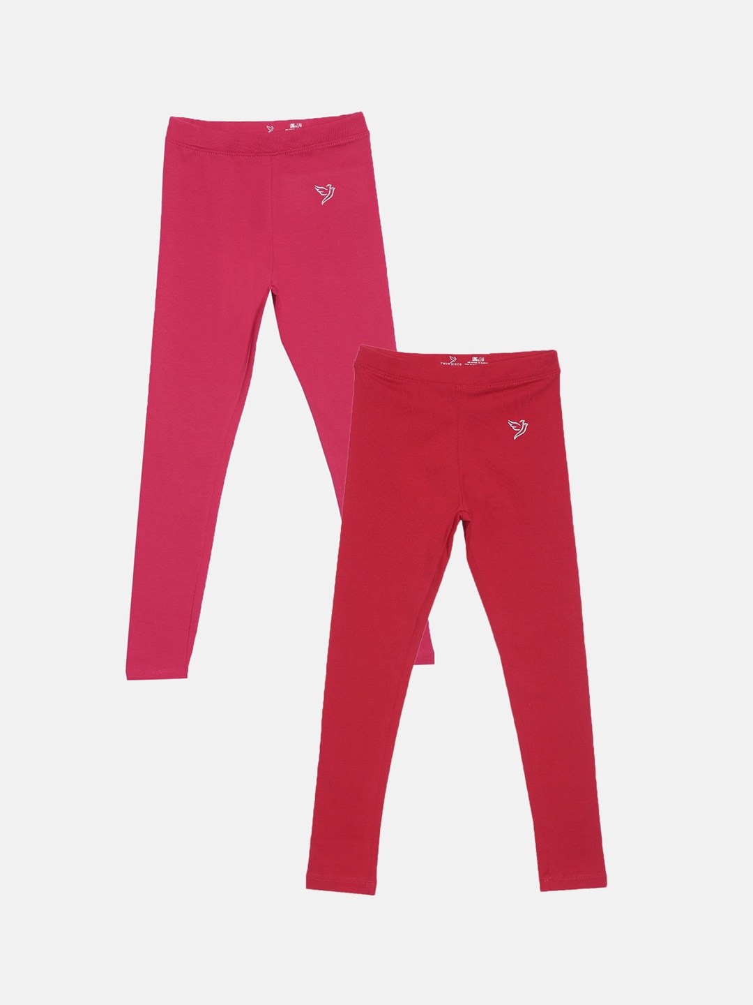 TWIN BIRDS Girls Pack Of 2 Solid Pure Cotton Tailored-Fit Ankle-Length Leggings, Red
TWIN BIRDS Girls Pack Of 2 Solid Pure Cotton Tailored-Fit Ankle-Length Leggings, Red