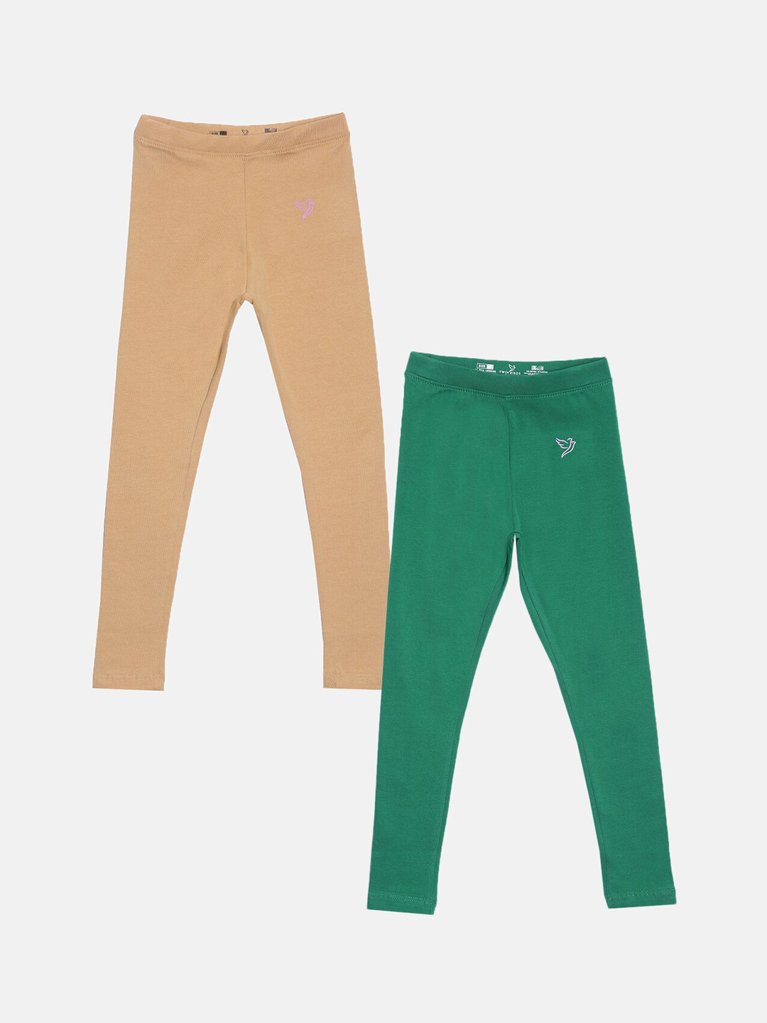 TWIN BIRDS Girls Pack Of 2 Solid Pure Cotton Tailored-Fit Ankle-Length Leggings, Beige
TWIN BIRDS Girls Pack Of 2 Solid Pure Cotton Tailored-Fit Ankle-Length Leggings, Beige