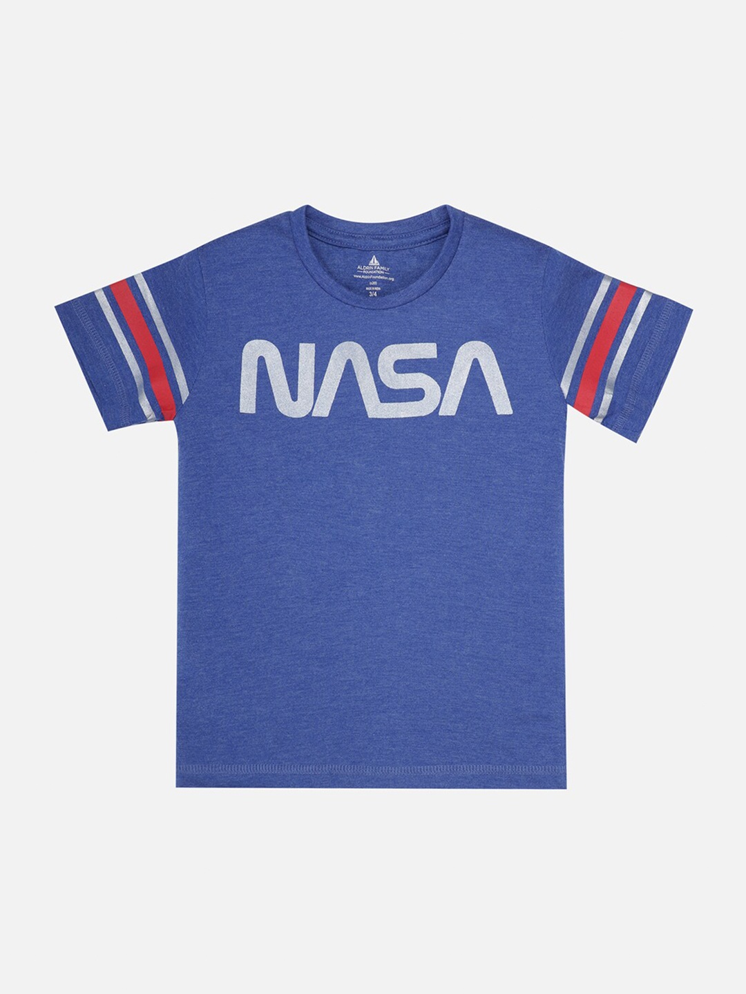 Kids Ville Boys Blue Nasa Printed T-shirt