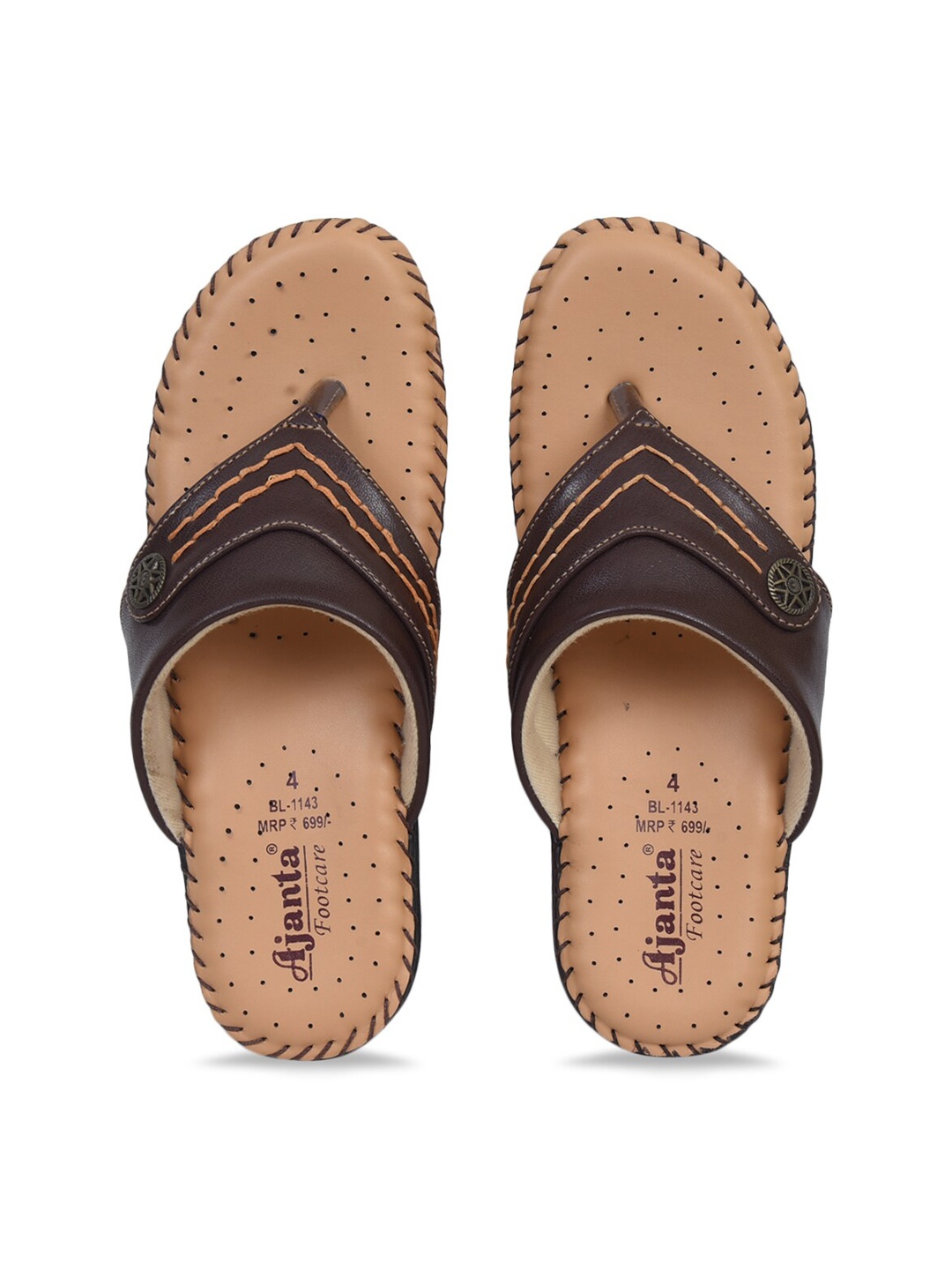Ajanta Women Brown Open Toe Flats