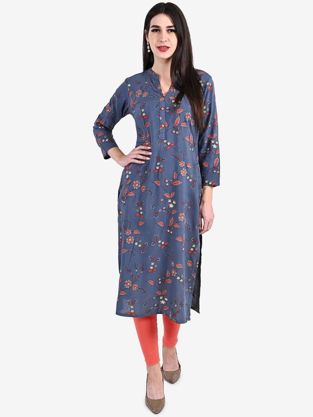 Be Indi Women Mandarin Collar Ethnic Motifs Straight Side Slits Regular Kurta, Navy blue
Be Indi Women Mandarin Collar Ethnic Motifs Straight Side Slits Regular Kurta, Navy blue