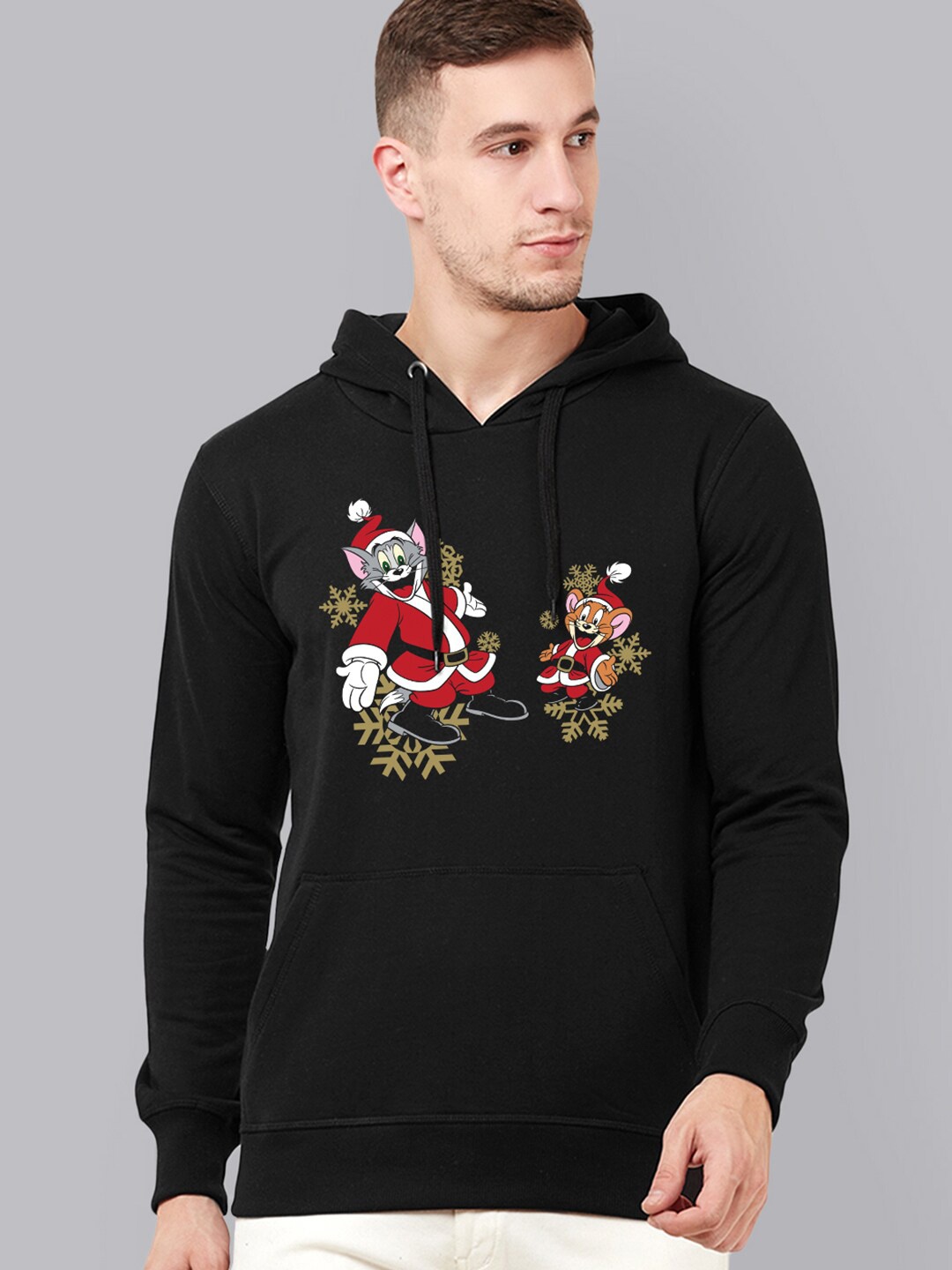 Free Authority Men Black Tom & Jerry Christmas Printed Pure Cotton Hooded Sweatshirt
Free Authority Men Black Tom & Jerry Christmas Printed Pure Cotton Hooded Sweatshirt