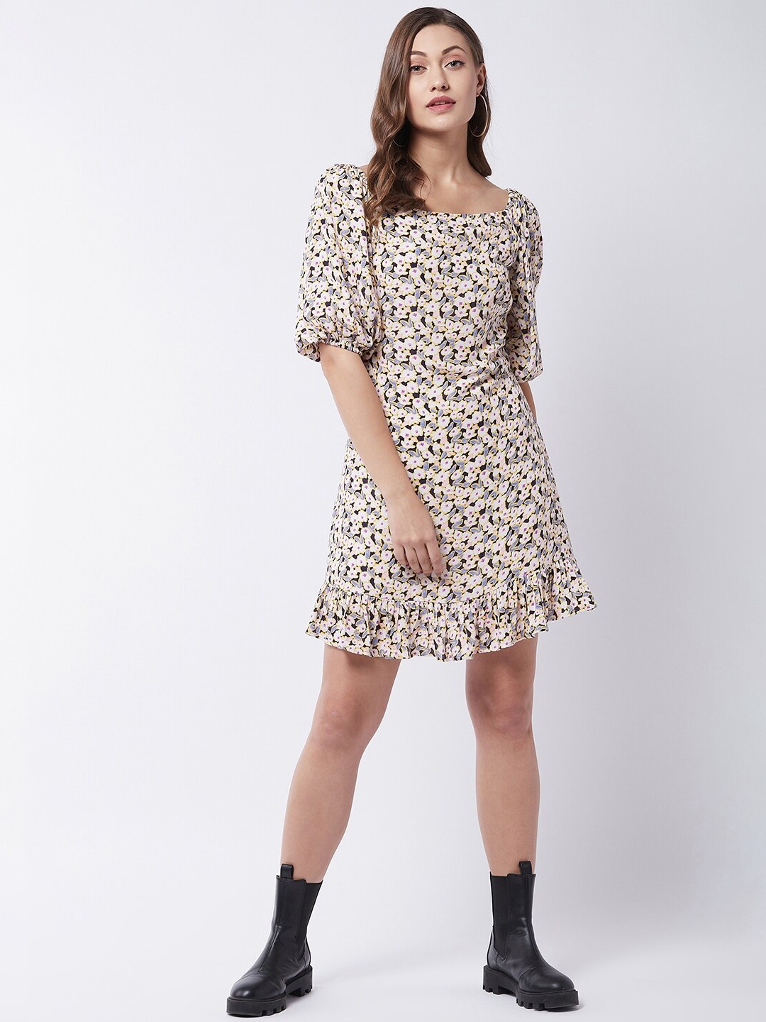 MAGRE Woman White Printed Crepe Dress