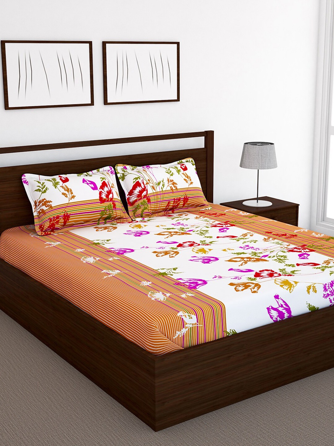 Bedspun Brown & White Ethnic Motifs Cotton 120 TC Queen Bedsheet with 2 Pillow Covers
Bedspun Brown & White Ethnic Motifs Cotton 120 TC Queen Bedsheet with 2 Pillow Covers