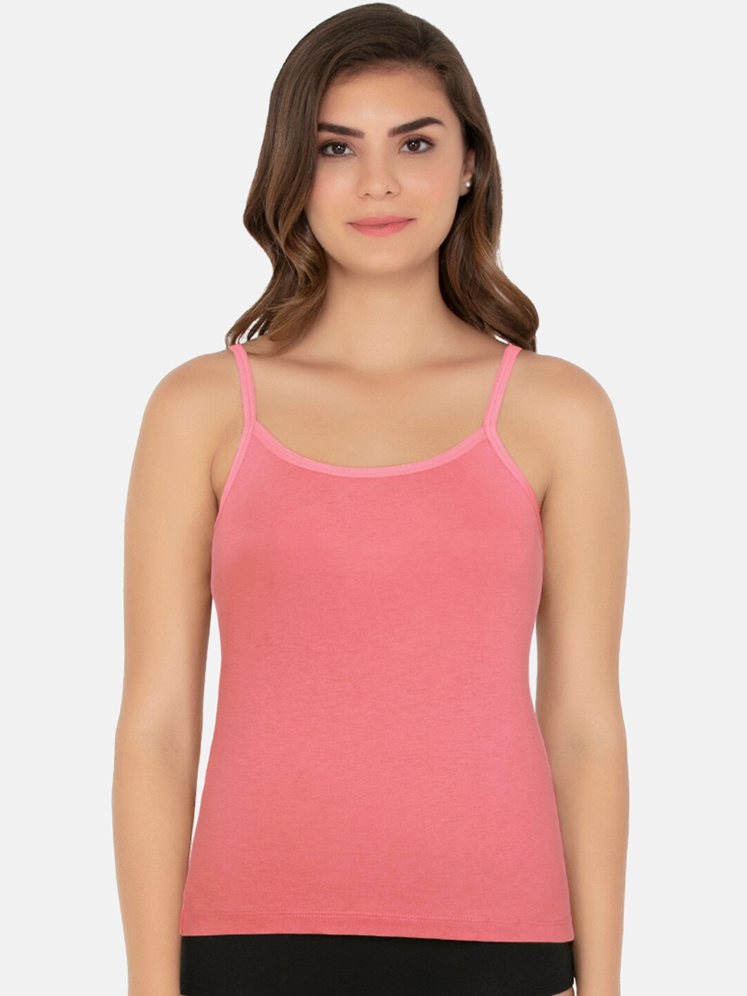 Amante Women Pink Solid Pure Cotton Camisole