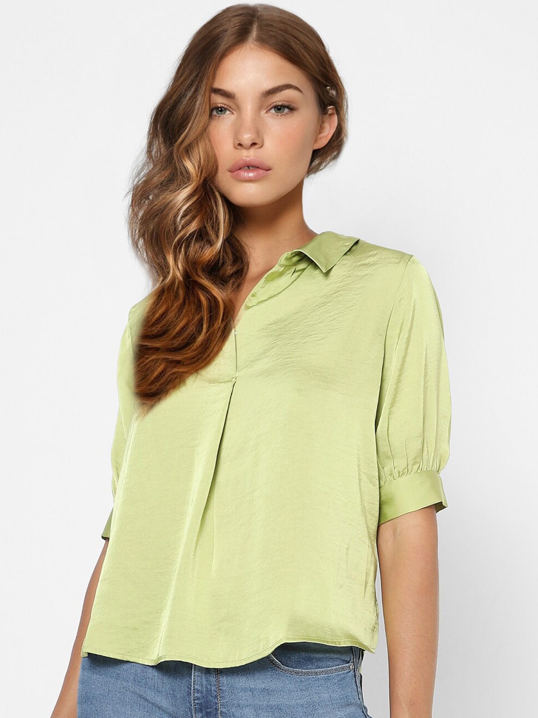 ONLY Women Green Casual Shirt