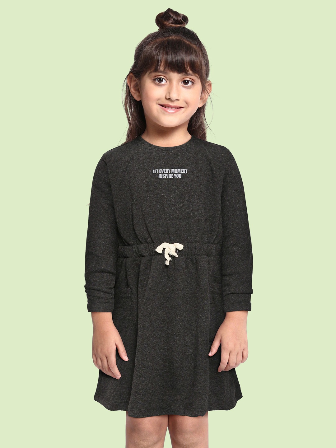 DeFacto Girls Charcoal Grey Solid Bow Detail Fit & Flare Dress with Oversized Patch Pocket
DeFacto Girls Charcoal Grey Solid Bow Detail Fit & Flare Dress with Oversized Patch Pocket