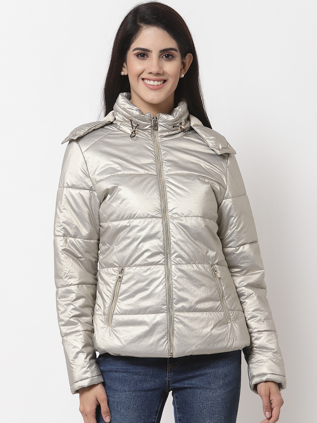 Juelle Women Silver-Toned Puffer Jacket