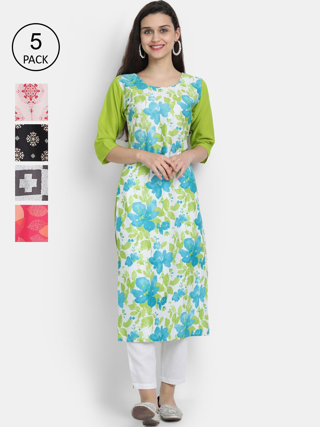 7Threads Women Multicoloured Floral Embroidered Keyhole Neck Mirror Work Crepe Kurta, Multi
7Threads Women Multicoloured Floral Embroidered Keyhole Neck Mirror Work Crepe Kurta, Multi