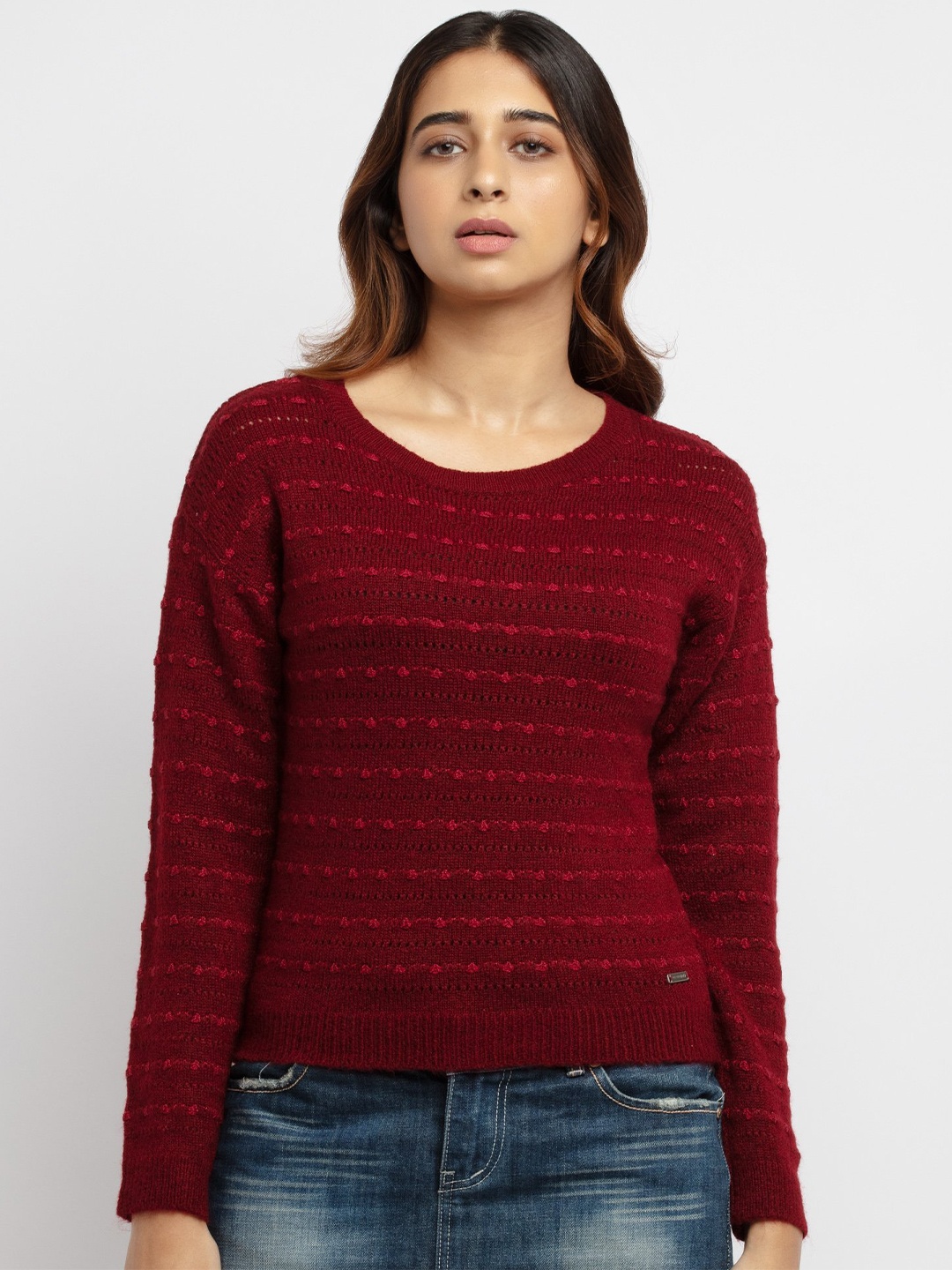 Status Quo Women Maroon Pullover
