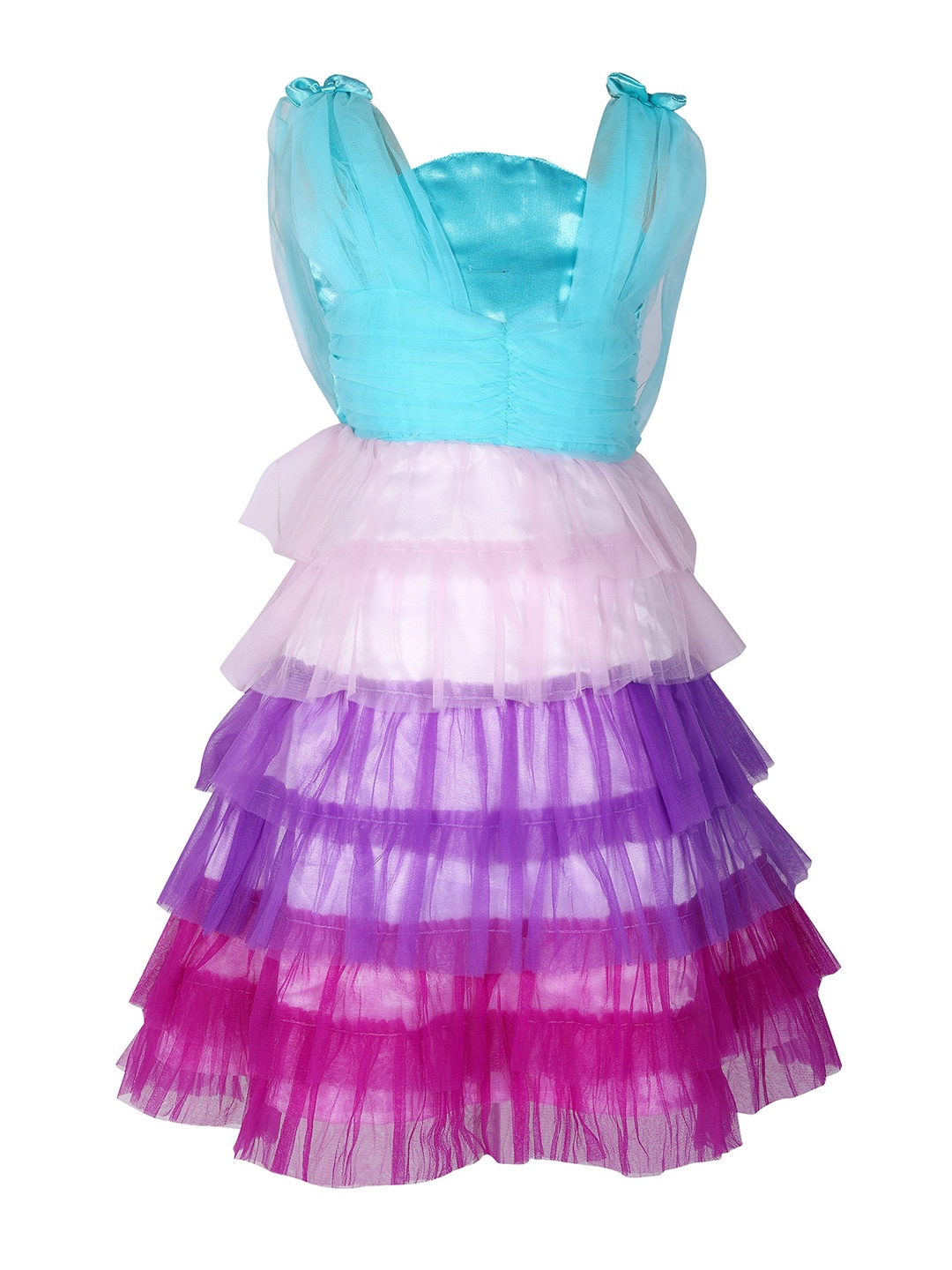 Hopscotch Blue Satin Dress