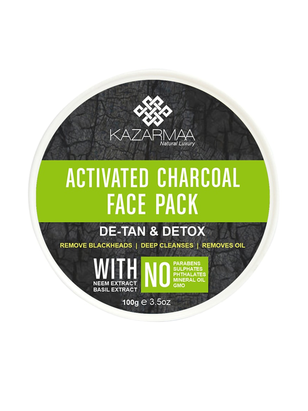 KAZARMAA Blackhead Removal- Activated Charcoal Face Pack With Neem & Basil 100gm, Grey
KAZARMAA Blackhead Removal- Activated Charcoal Face Pack With Neem & Basil 100gm, Grey