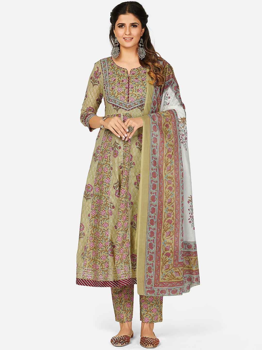 Vbuyz Women Green Ethnic Motifs Printed Sequinned Pure Cotton Kurta with Palazzos & With Dupatta
Vbuyz Women Green Ethnic Motifs Printed Sequinned Pure Cotton Kurta with Palazzos & With Dupatta