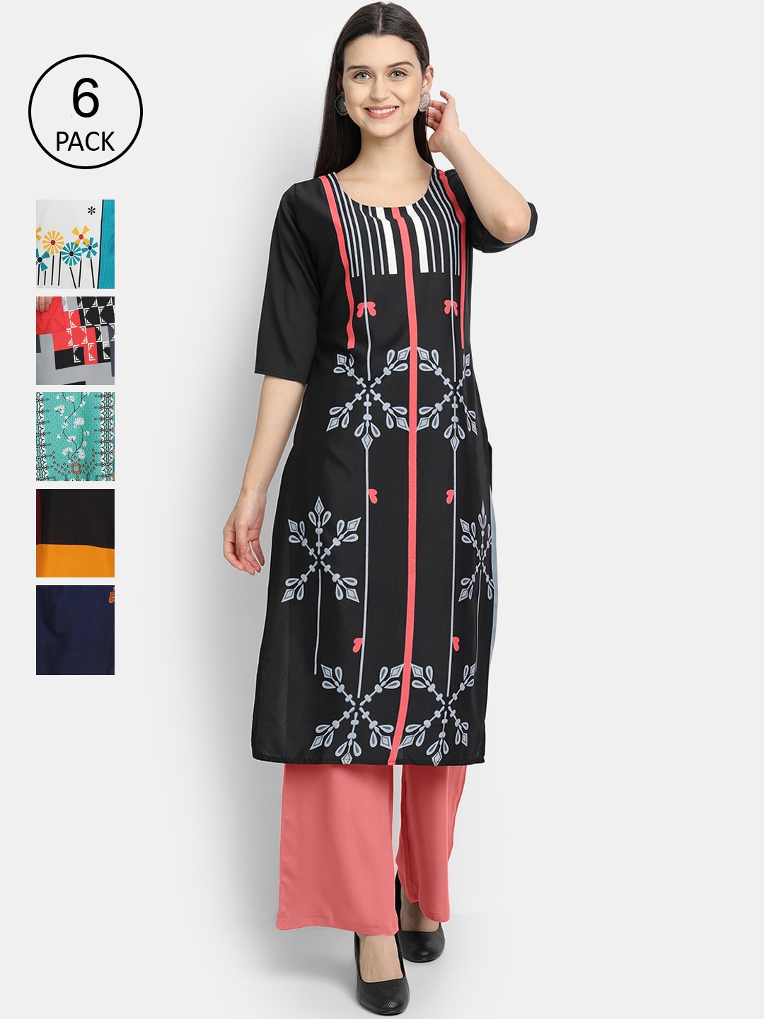 1 Stop Fashion Women Multicoloured Ethnic Motifs Printed Thread Work Crepe Kurta, Multi
1 Stop Fashion Women Multicoloured Ethnic Motifs Printed Thread Work Crepe Kurta, Multi
