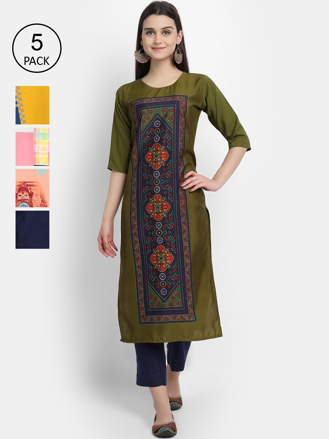 1 Stop Fashion Women Multicoloured Ethnic Motifs Embroidered Thread Work Crepe Kurta, Multi
1 Stop Fashion Women Multicoloured Ethnic Motifs Embroidered Thread Work Crepe Kurta, Multi