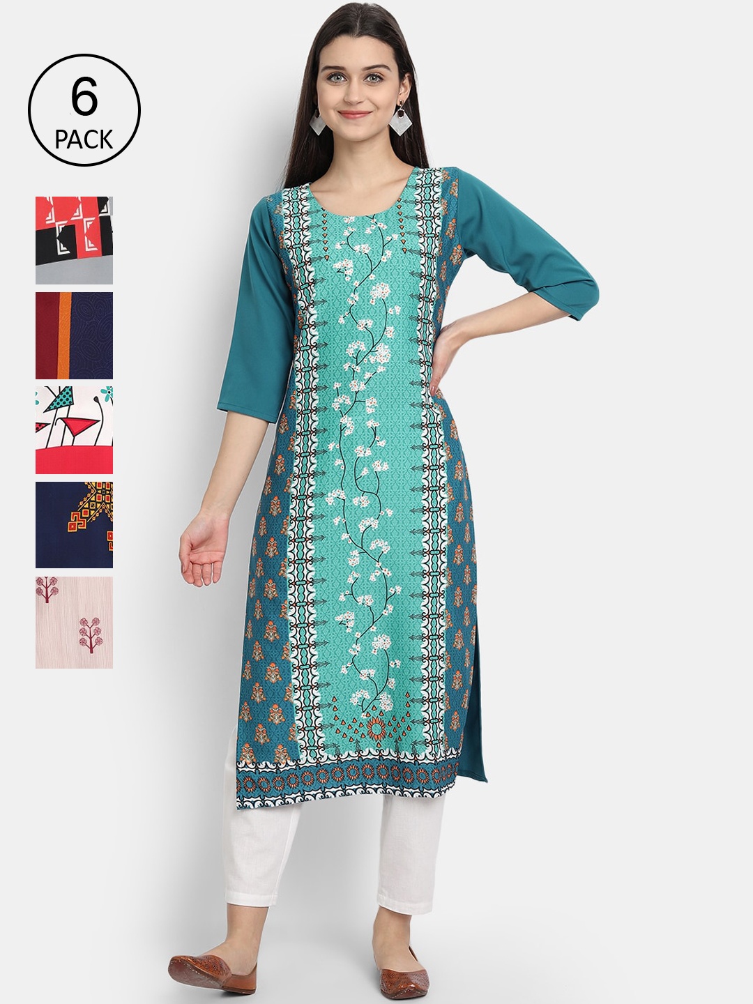 1 Stop Fashion Women Multicoloured Ethnic Motifs Printed Thread Work Crepe Kurta, Multi
1 Stop Fashion Women Multicoloured Ethnic Motifs Printed Thread Work Crepe Kurta, Multi