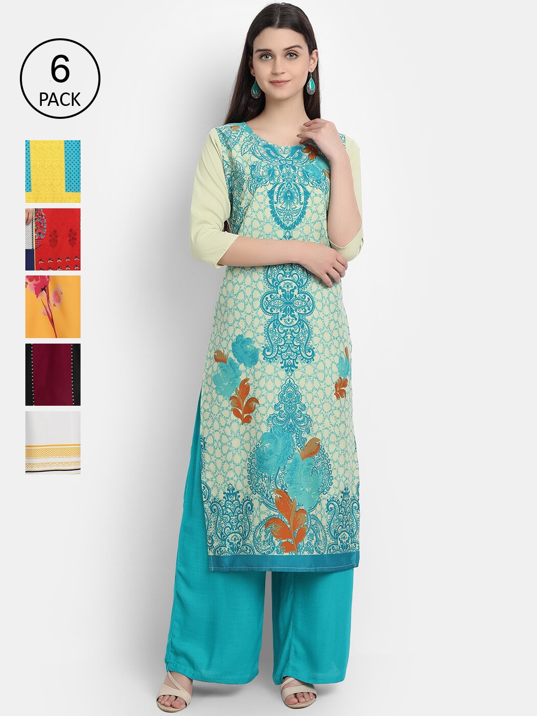 1 Stop Fashion Women Multicoloured Ethnic Motifs Printed Thread Work Crepe Kurta, Multi
1 Stop Fashion Women Multicoloured Ethnic Motifs Printed Thread Work Crepe Kurta, Multi