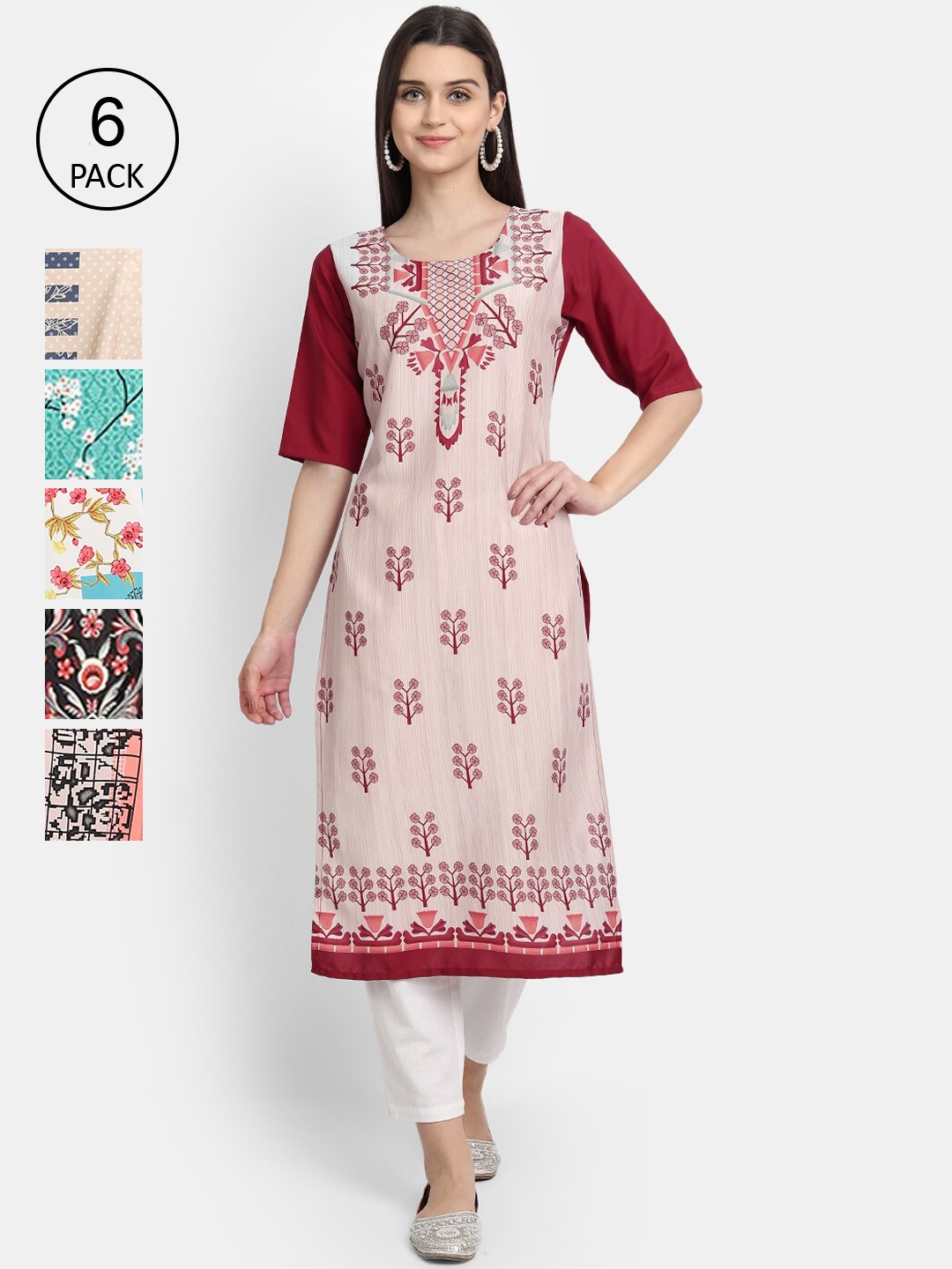 1 Stop Fashion Women Multicoloured & peach blush Ethnic Motifs Printed Thread Work Crepe Kurta, Multi
1 Stop Fashion Women Multicoloured & peach blush Ethnic Motifs Printed Thread Work Crepe Kurta, Multi