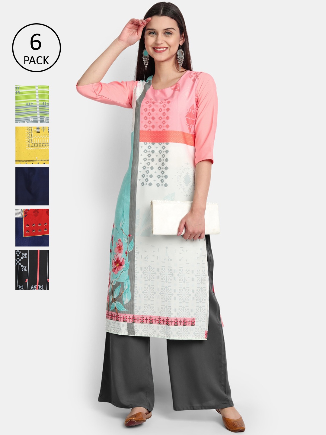 1 Stop Fashion Women Multicoloured & gainsboro Geometric Printed Mirror Work Crepe Kurta, Multi
1 Stop Fashion Women Multicoloured & gainsboro Geometric Printed Mirror Work Crepe Kurta, Multi