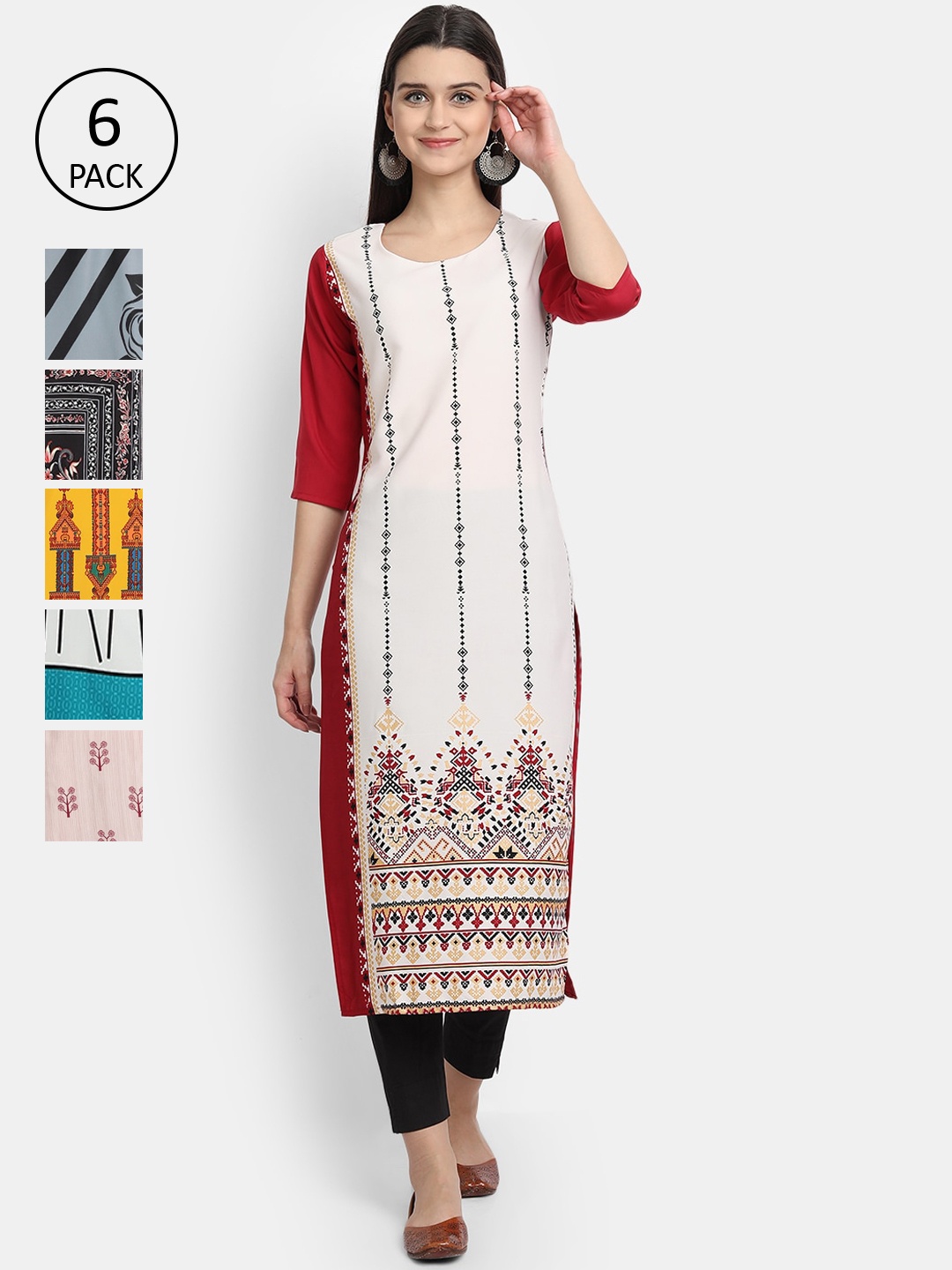 1 Stop Fashion Women Multicoloured Geometric Printed Cold-Shoulder Sleeves Crepe Kurta, Black
1 Stop Fashion Women Multicoloured Geometric Printed Cold-Shoulder Sleeves Crepe Kurta, Black