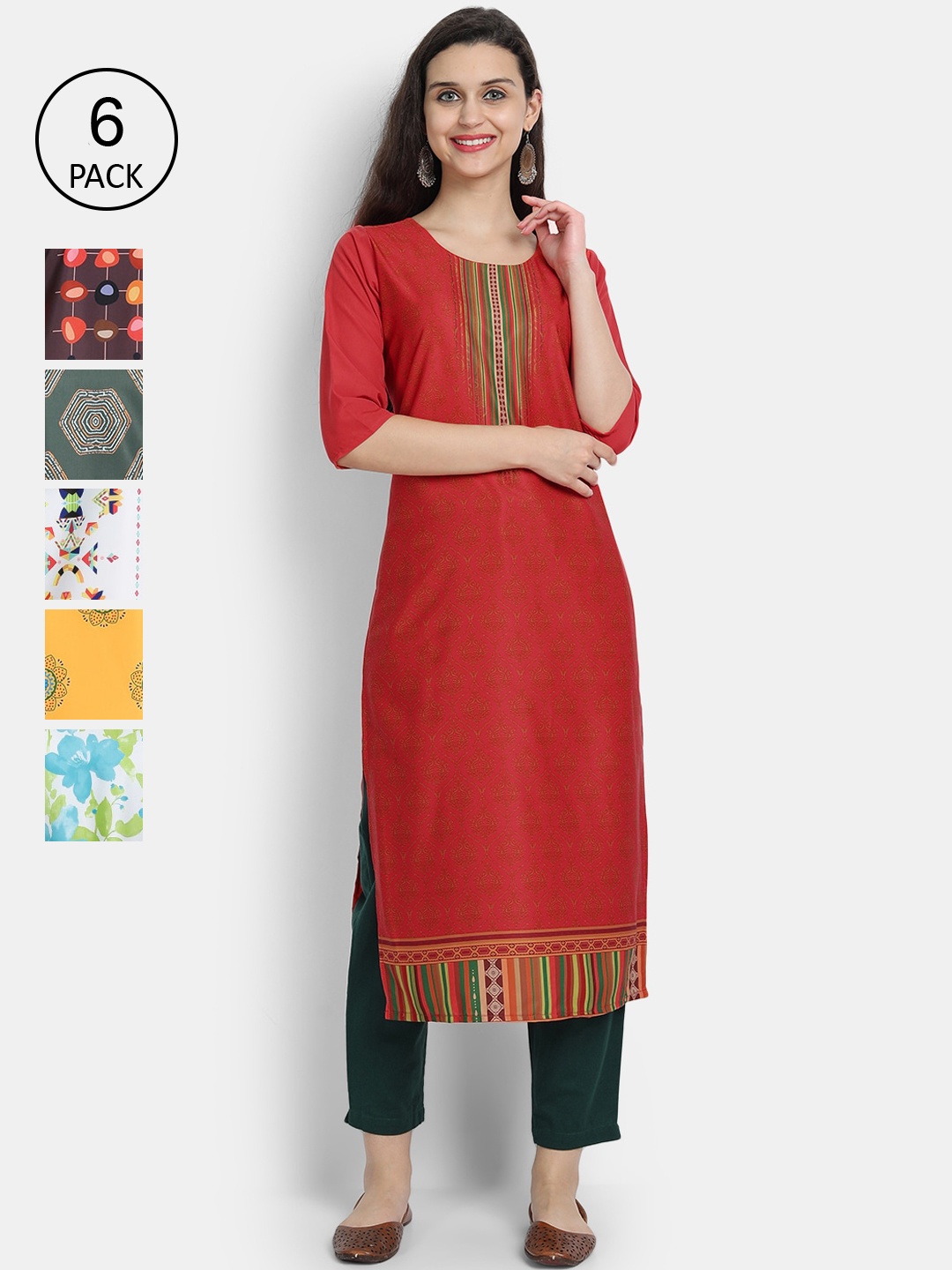 1 Stop Fashion Women Multicoloured & molten lava Floral Printed Thread Work Crepe Kurta, Multi
1 Stop Fashion Women Multicoloured & molten lava Floral Printed Thread Work Crepe Kurta, Multi