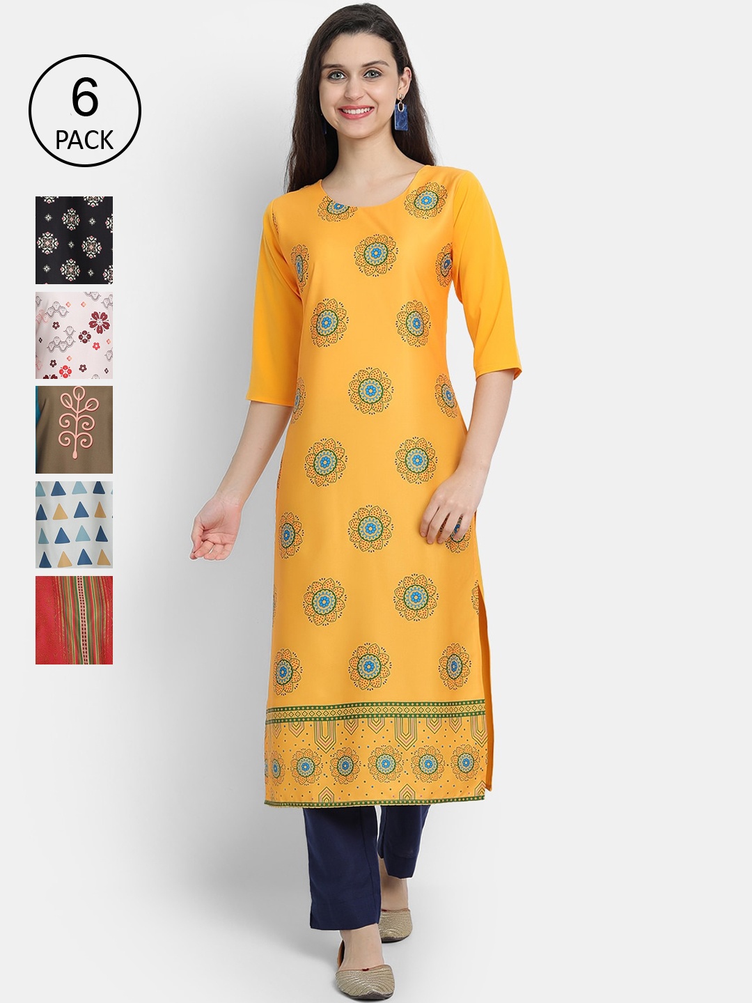 1 Stop Fashion Women Multicoloured Bandhani Embroidered Keyhole Neck Mirror Work Crepe Kurta, Multi
1 Stop Fashion Women Multicoloured Bandhani Embroidered Keyhole Neck Mirror Work Crepe Kurta, Multi