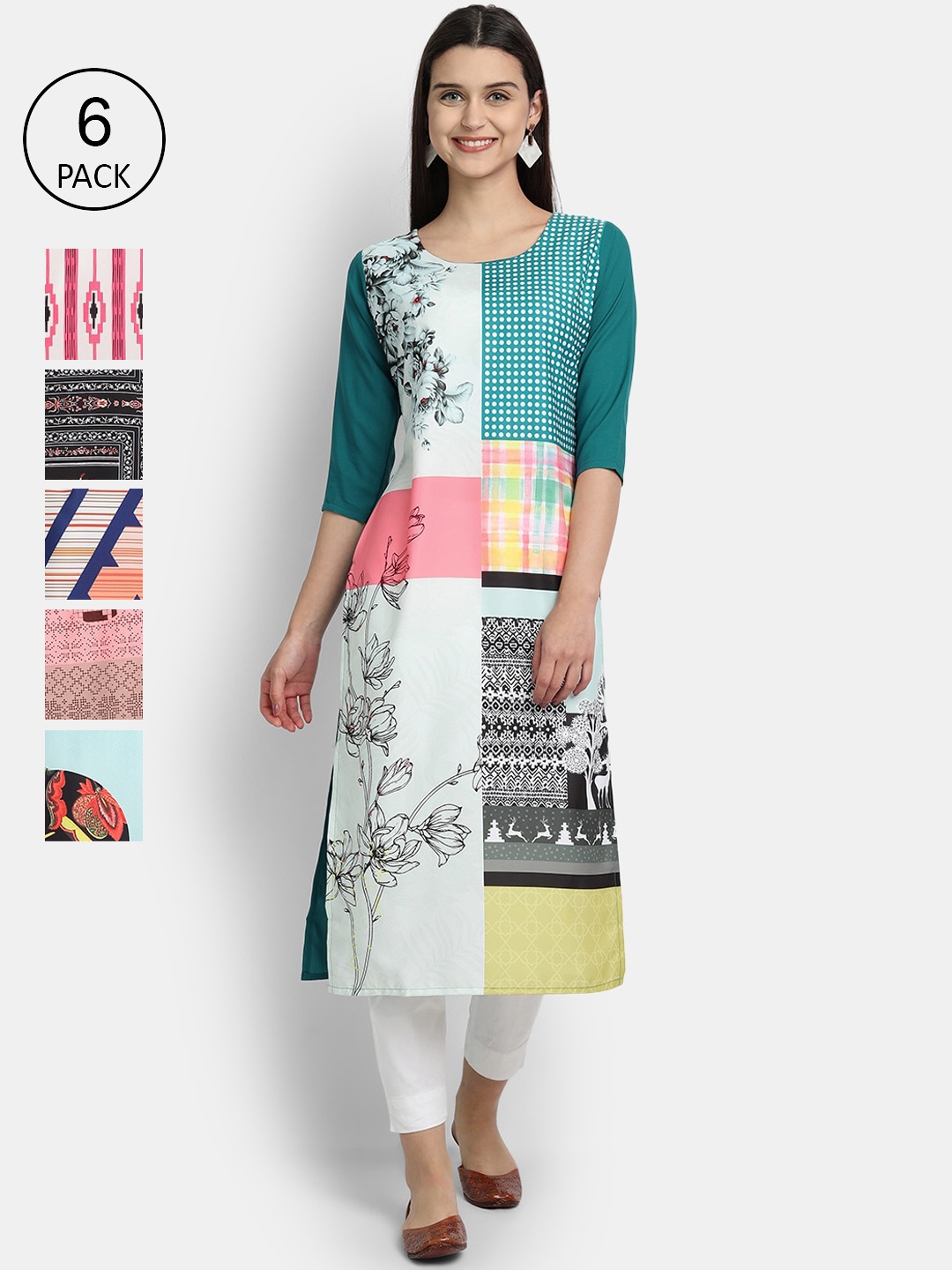 1 Stop Fashion Women Multicoloured & blue blush Floral Printed Thread Work Crepe Kurta, Multi
1 Stop Fashion Women Multicoloured & blue blush Floral Printed Thread Work Crepe Kurta, Multi