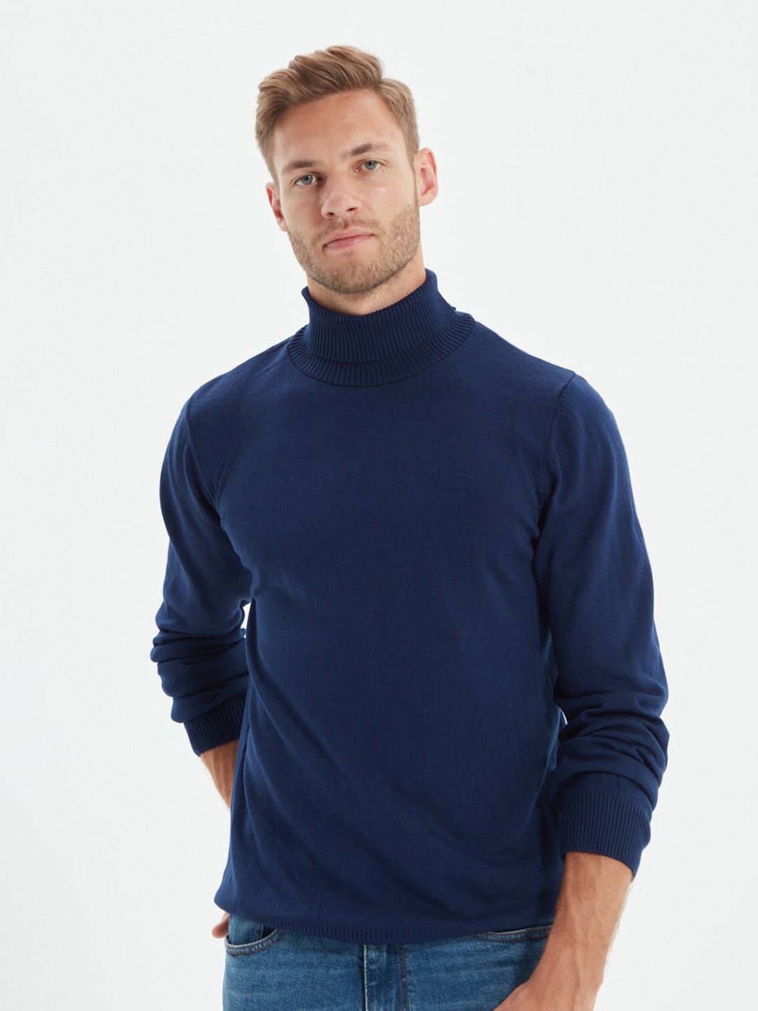 Trendyol Men Navy Blue Pullover