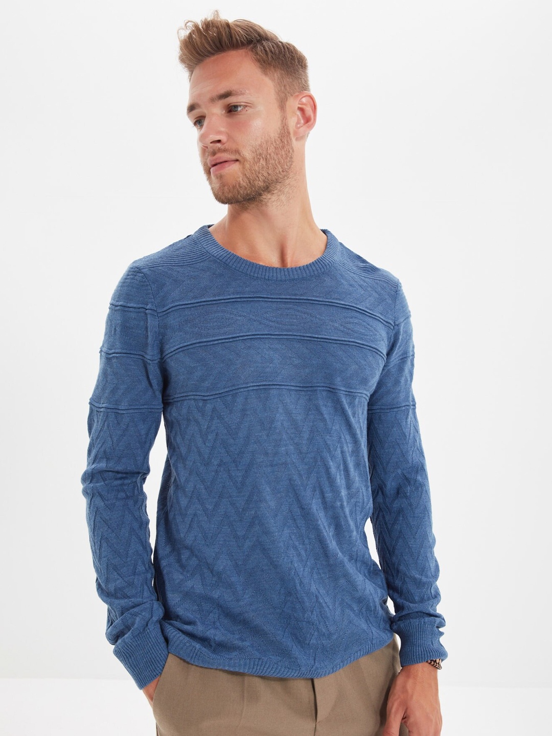 Trendyol Men Blue Pullover